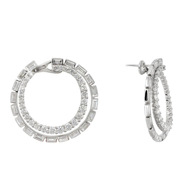 18K White Gold Tdw. 3.83ct Diamond Earring - 20738044