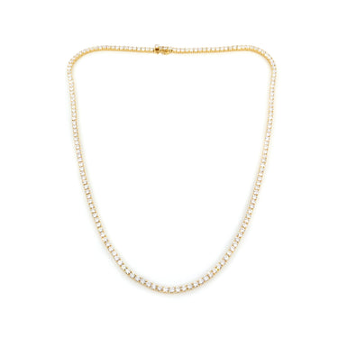 18K Yellow Gold Tdw. 8.43ct Diamond Tennis Necklace - 20737894