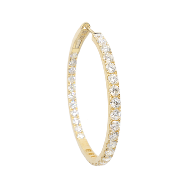 18K Yellow Gold Tdw. 4.75ct Diamond Earrings - 20752729