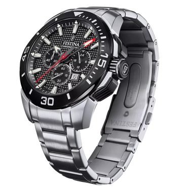 Festina Chrono Bike Watch F20641/4 Black Stainless Steel 316l Strap, Men's.