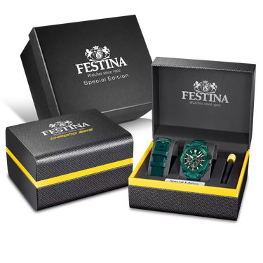 Festina Men's Watch Chrono Bike Special Edition F20730/1 Green Steel Strap