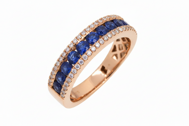 18K White Gold 0.85ct Sapphire and Diamond Ring