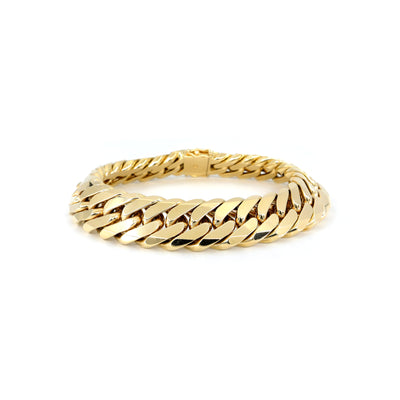 9K Yellow Gold Solid Double Link Cuban Bracelet | Cuban Link Gold Bracelets Melbourne | Cuban Link Gold Bracelets Australia | H&H Jewellery