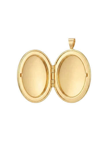 9K Gold Floral Rose Oval Photo Album Locket