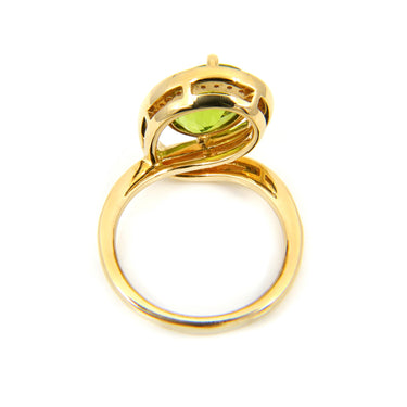 18K Yellow Gold 3.46ct Peridot and Diamond Ring - 20752347