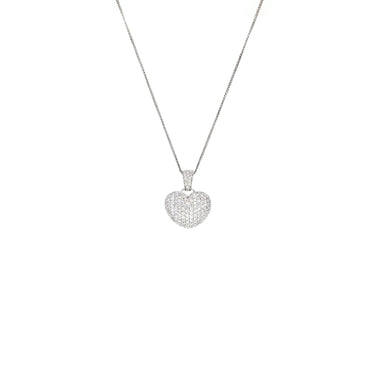 18k White Gold Tdw. 1.85CT Pave Diamond Heart Pendant | Gold Diamond Necklace | Gold Cross Necklace Australia | Rose Gold Necklace | Gold Cross Necklace Melbourne | Gold Diamond Pendant Necklace | Gold Necklace For Women | H&H Jewellery 