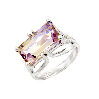 14K White Gold Amethyst and Diamond Ring | Diamond Engagement Rings Melbourne | Wedding Rings Melbourne | H&H Jewellery
