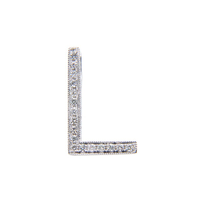 18K White Gold Diamond 'L' Initial Pendant | Gold & Diamond Initial Pendants Melbourne | Gold & Diamond Initial Pendants Australia | H&H Jewellery 