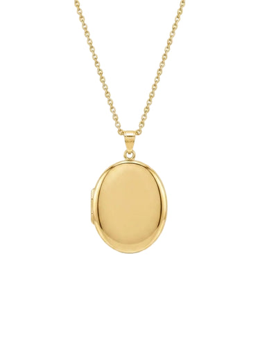 9K Yellow Gold Oval Memory Locket Pendant