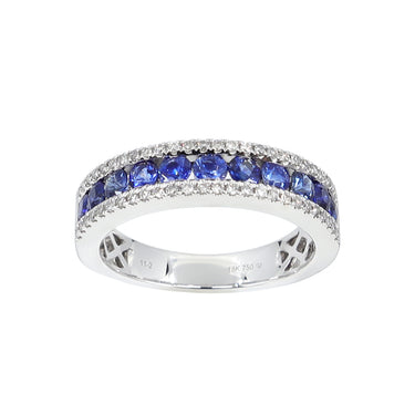 18K White Gold 0.85ct Sapphire and Diamond Ring | Sapphire Engagement Rings | Sapphire Jewellery Melbourne | Sapphire Jewellery Australia | Sapphire Wedding Rings | H&H Jewellery 