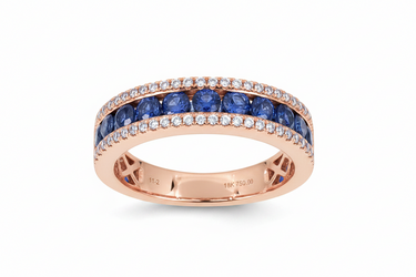 18K White Gold 0.85ct Sapphire and Diamond Ring