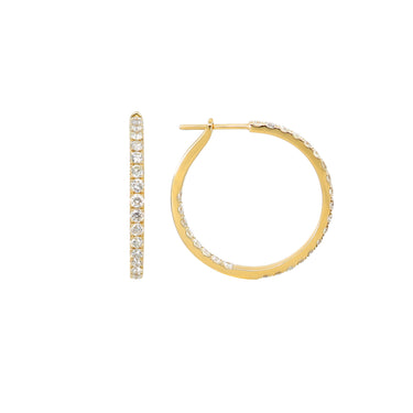 18K Yellow Gold Tdw. 1.55ct Diamond Earrings | Hoop Diamond Earrings Melbourne | Hoop Diamond Earrings Australia | H&H Jewellery 