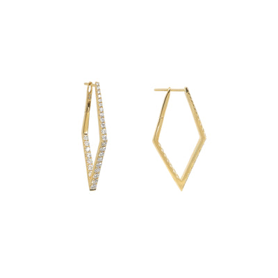 18K Yellow Gold Tdw. 1.70ct Diamond Earrings | Gold Hoop Earrings Melbourne | Gold Earrings Australia | H&H Jewellery 