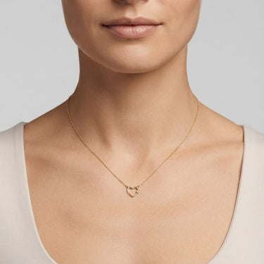 9K Yellow Gold 1D 0.02ct HI/SI Diamond Heart Necklace