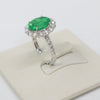 18K White Gold 3.43ct Emerald and Diamond Ring | Emerald Engagement Rings Melbourne | Emerald Engagement Rings Australia | H&H Jewellery
