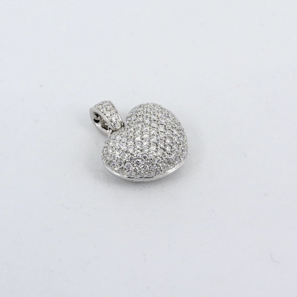 18k White Gold Tdw. 1.85CT Pave Diamond Heart Pendant | Gold Diamond Necklace | Gold Cross Necklace Australia | Rose Gold Necklace | Gold Cross Necklace Melbourne | Gold Diamond Pendant Necklace | Gold Necklace For Women | H&H Jewellery 