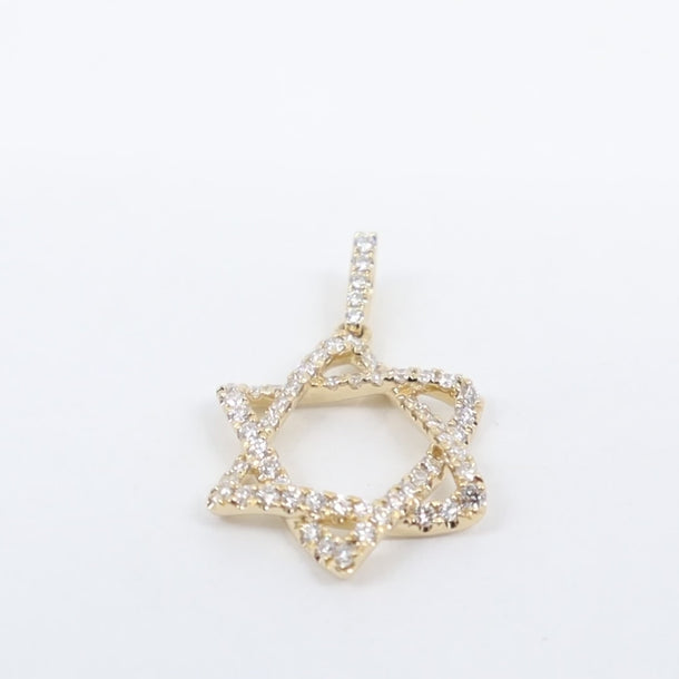 18K Yellow Gold Tdw. 0.88ct Diamond Star of David Pendant |  Gold Diamond Necklace | Gold Cross Necklace Australia | Rose Gold Necklace | Gold Cross Necklace Melbourne | Gold Diamond Pendant Necklace | Gold Necklace For Women | H&H Jewellery 