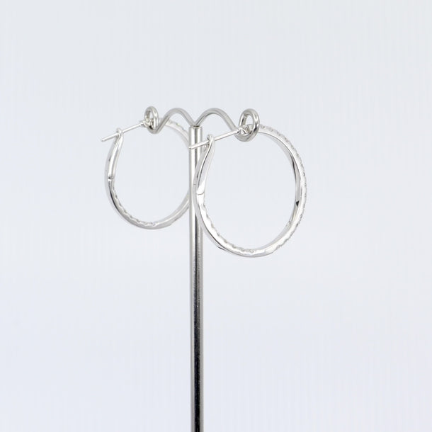 18K White Gold Tdw. 1.55ct Diamond Earrings | Gold Hoop Earrings Melbourne | Gold Hoop Earrings Australia | H&H Jewellery 