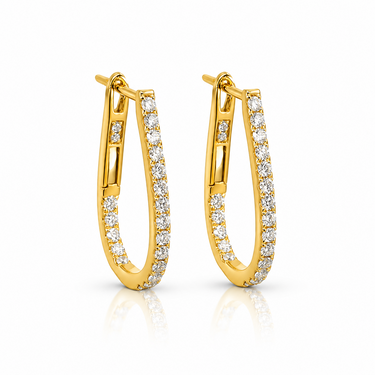 18K Yellow Gold Tdw. 0.45ct Diamond Earrings