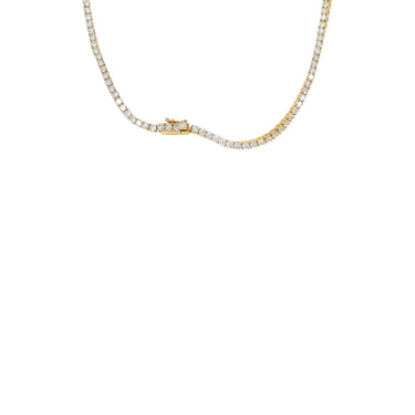 18K Yellow Gold Tdw. 8.43ct Diamond Tennis Necklace - 20737894