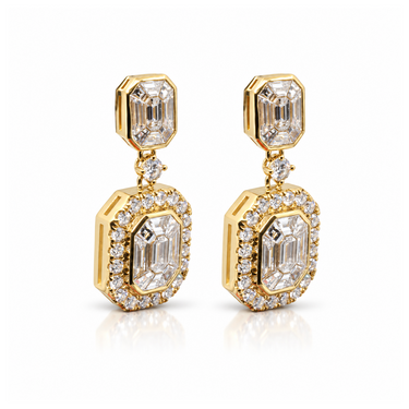 18K Yellow Gold Tdw. 2.60ct Diamond Earring - 20759940