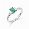 18K White Gold 0.45ct Emerald and Diamond Ring | Diamond Rings Melbourne | Engagement Rings Melbourne | Wedding Rings Melbourne | H&H Jewellery