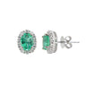 18K White Gold Emerald and Diamond Earring | Emerald Earrings Melbourne | Emerald Earrings Australia | H&H Jewellery