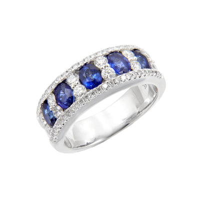 18K White Gold 1.30ct Sapphire and Diamond Ring | Sapphire Engagement Rings | Sapphire Jewellery Melbourne | Sapphire Jewellery Australia | Sapphire Wedding Rings | H&H Jewellery 