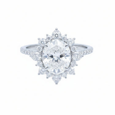 14K Gold 1 Centre 2.58ct & Side 0.84ct Lab-grown Diamond Engagement Ring