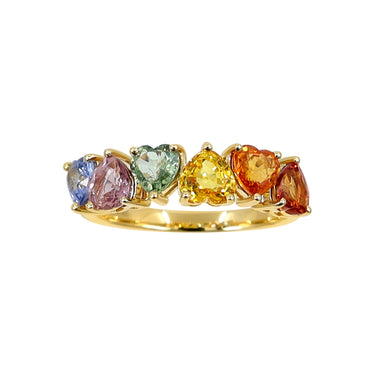 18K Yellow Gold 2.53ct Multi Colour Sapphire Ring  | Sapphire Engagement Rings | Sapphire Jewellery Melbourne | Sapphire Jewellery Australia | Sapphire Wedding Rings | H&H Jewellery 