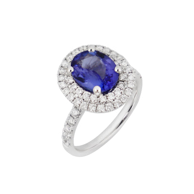 18K White Gold 2.00ct Tanzanite and Diamond Ring - 20729219 - H&H Jewellery Pty Ltd