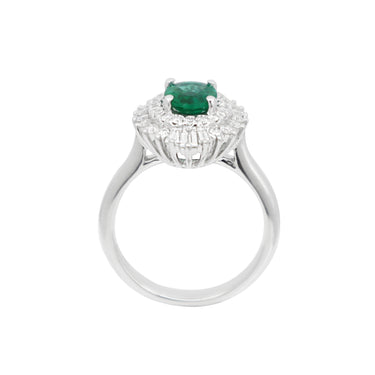 18K White Gold 0.80ct Emerald and Diamond Ring | Emerald Emerald Necklaces & Pendants Melbourne | Emerald Emerald Necklaces & Pendants Australia | H&H Jewellery