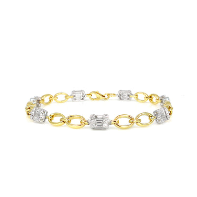 18K White and Yellow Gold Tdw. 2.05ct Diamond Bracelet | Diamond Tennis Bracelet Melbourne | Diamond Tennis Bracelet Australia | H&H Jewellery