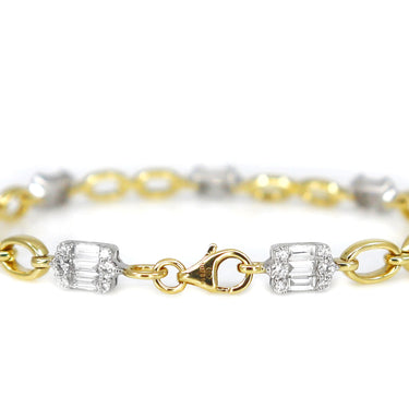 18K White and Yellow Gold Tdw. 2.05ct Diamond Bracelet | Diamond Tennis Bracelet Melbourne | Diamond Tennis Bracelet Australia | H&H Jewellery