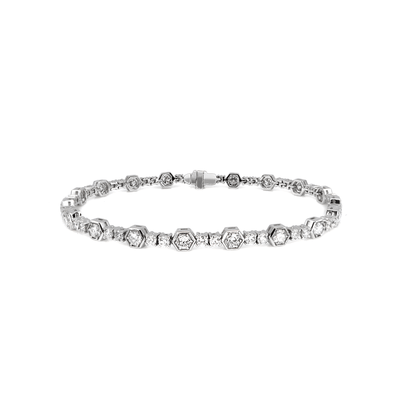 18K White Gold Tdw. 3.20ct Diamond Bracelet - 20729561 - H&H Jewellery Pty Ltd