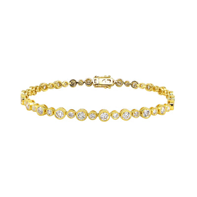 18K Yellow Gold Tdw. 3.50CT Diamond Tennis Bracelet | Diamond Tennis Bracelet Melbourne | Diamond Tennis Bracelet Australia | H&H Jewellery