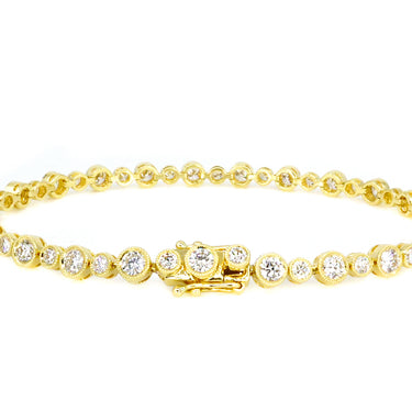 18K Yellow Gold Tdw. 3.50CT Diamond Tennis Bracelet | Diamond Tennis Bracelet Melbourne | Diamond Tennis Bracelet Australia | H&H Jewellery