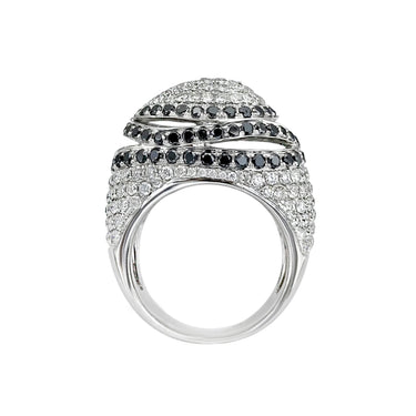 18K White Gold Tdw. 4.40ct Black and White Diamond Ring - 20354114 - H&H Jewellery Pty Ltd