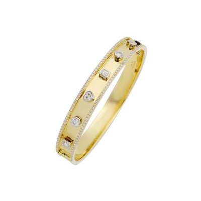 18K Yellow Gold Tdw. 1.66ct Diamond Bangle - 20729622 - H&H Jewellery Pty Ltd