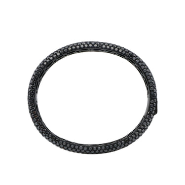 18K White Gold Black Radium Tdw. 16.54ct Black Diamond Bangle - 20729615 - H&H Jewellery Pty Ltd