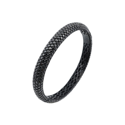 18K White Gold Black Radium Tdw. 16.54ct Black Diamond Bangle - 20729615 - H&H Jewellery Pty Ltd