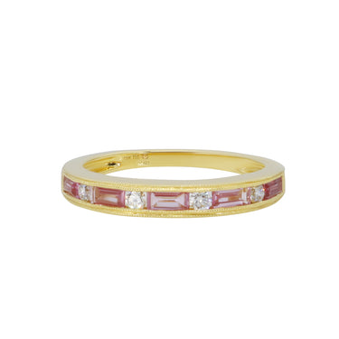 18K Yellow Gold 0.50ct Pink Sapphire and Diamond Ring - 20729516 - H&H Jewellery Pty Ltd