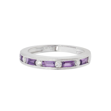 18K White Gold 0.53ct Amethyst and Diamond Ring - 20729509 - H&H Jewellery Pty Ltd