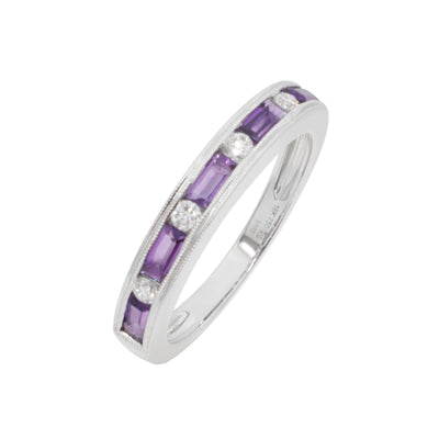 18K White Gold 0.53ct Amethyst and Diamond Ring - 20729509 - H&H Jewellery Pty Ltd