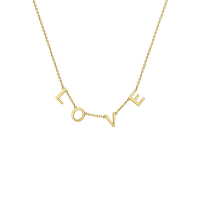 9K Yellow Gold 'Love' Adjustable Necklace - 1.19.0030 - H&H Jewellery Pty Ltd