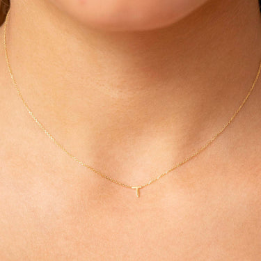 9K Gold 'T' Initial Necklace - 1.19.0169 - H&H Jewellery Pty Ltd