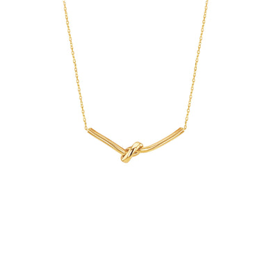 9K Yellow Gold Knotted Bar Necklace - 1.19.1430 - H&H Jewellery Pty Ltd