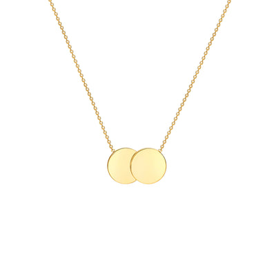 9K Yellow Gold Double-Disc Adjustable Necklace - 1.19.7530 - H&H Jewellery Pty Ltd