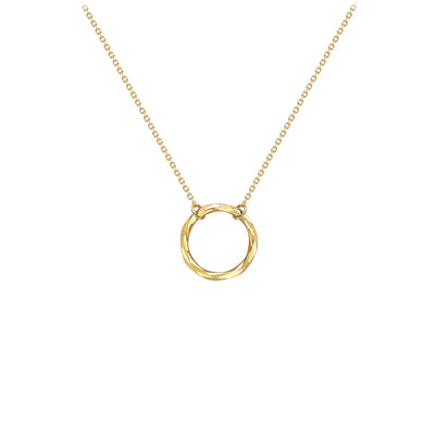 9K Yellow Gold Diamond Cut Ring Necklace - 1.19.8644 - H&H Jewellery Pty Ltd