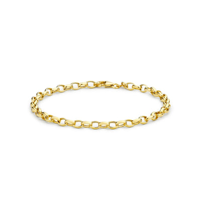 9K Yellow Gold Oval Belcher Bracelet | Gold and Diamond Bangles Melbourne | Gold and Diamond Bangles Australia | H&H Jewellery